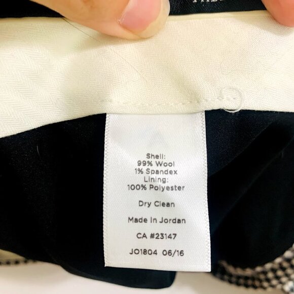 Talbots Pants Trouser Houndstooth Herringbone Wool Black White Plaid Hampshire 6 - Picture 8 of 9